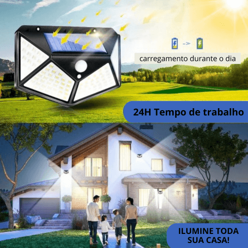 Kit 2 Refletor Solar com Sensor de Presença - Edzire